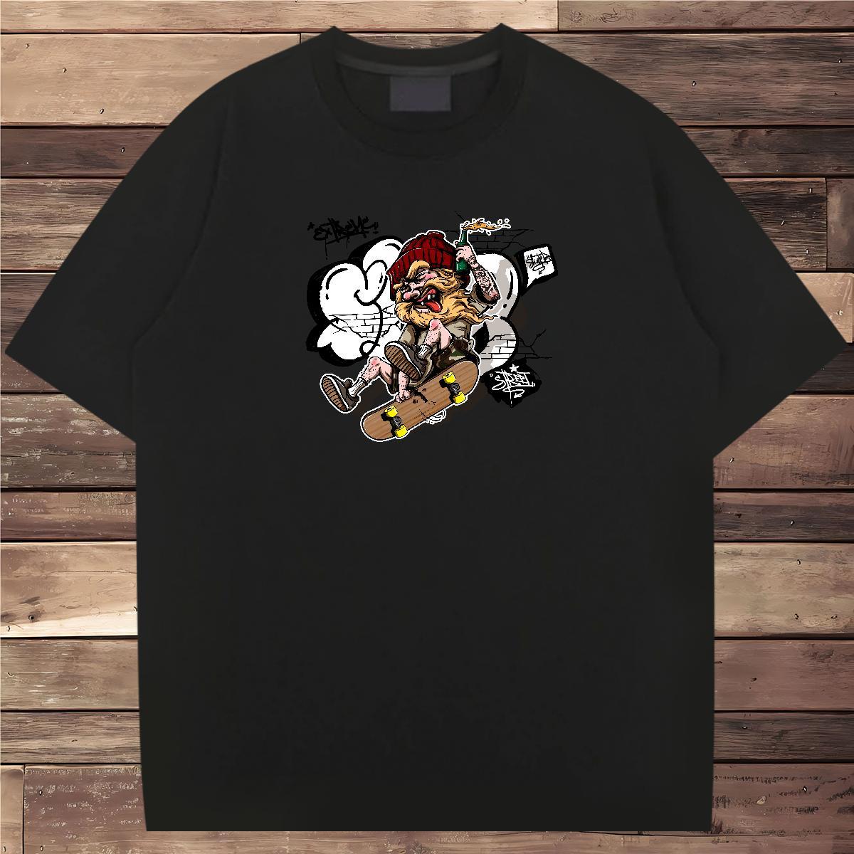 New Designer Man T Shirts skateboarding Tshirts 100% Cotton 230g Street Wear Cool Design Floral Print Breathable Soft Tshirt for Man Woman