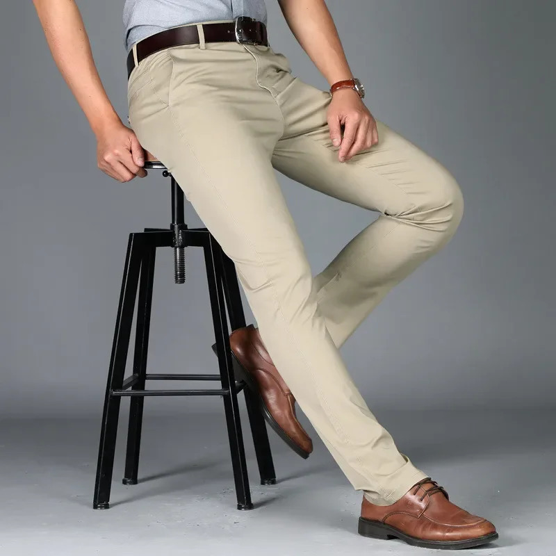 Mens Suit Pants Casual Office High Quality Trousers Business for Men Wedding Party Dress Social Pantalones Hombre 240806
