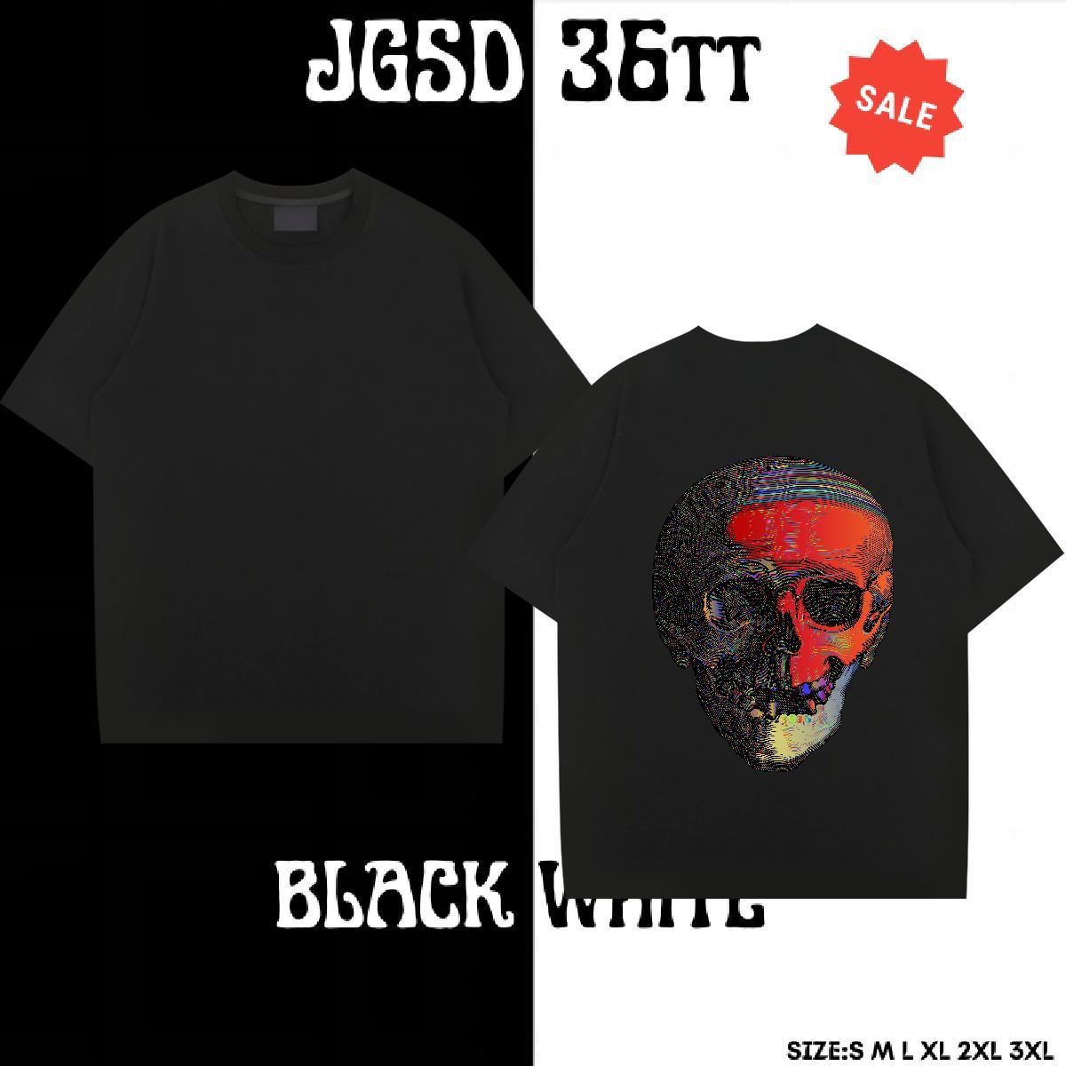 Fashion T shirt skull Tops 230g Pure Cotton Casual Daily Wear Brand Custom Print Oversized Breathable Tshirts