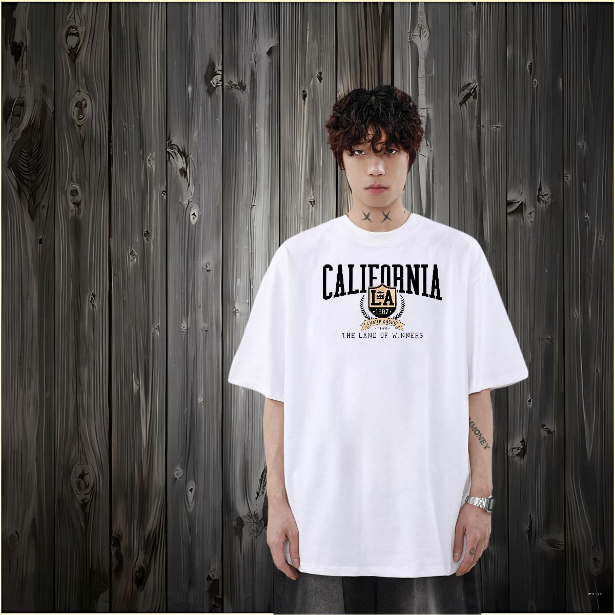 Brand T Shirt For Man letter Clothings 230g Cotton Casual Daily Wear Cool Design Cartoon Printing L-4XL Breathable Couples T Shirts