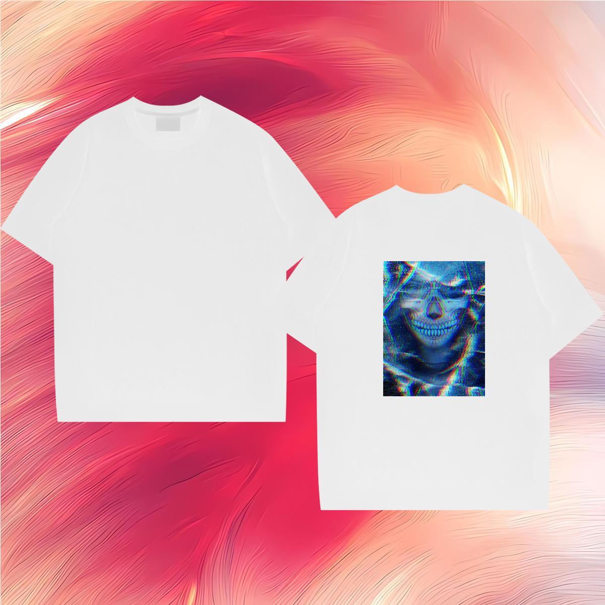 Classic T-Shirts for Men skull Clothings 230g Cotton Street Wear Designer Custom Printing Breathable Short Sleeve Men Clothes T-Shirt