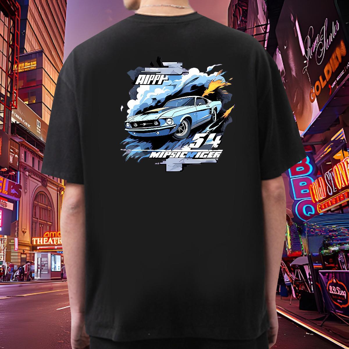 Designer Man T Shirts car Tops Shirt 100% Cotton 230g Casual Beach Unisex Plus Size Cartoon Crew Neck Breathable Men Clothes T-Shirt
