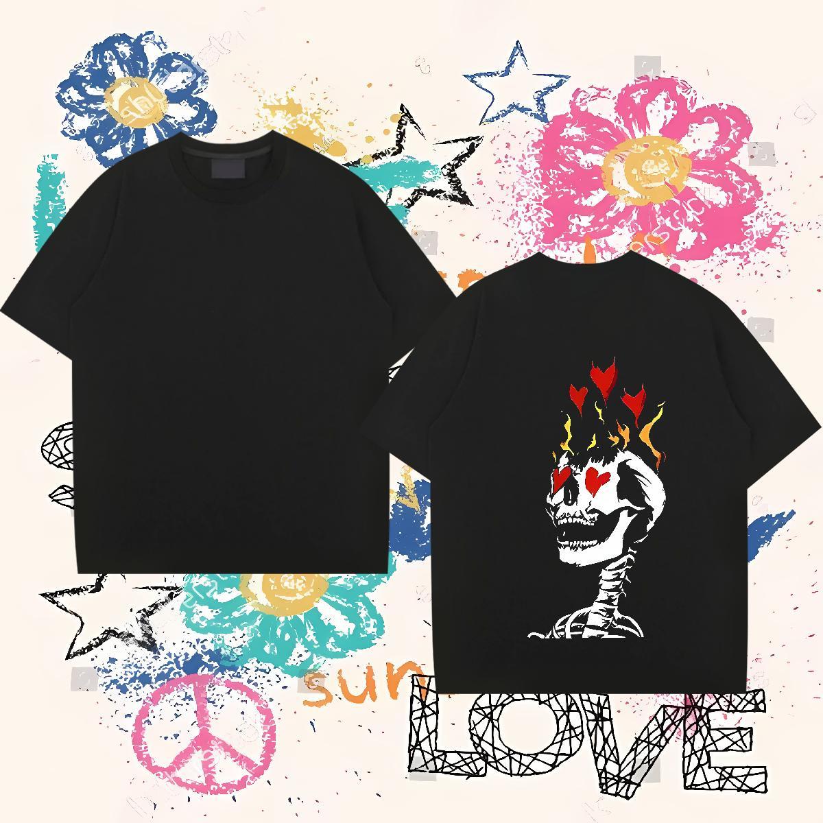 Fashion Design T Shirt For Man skull Top Tees 230g Cotton Summer Casual TOP Quality Customized Breathable Short Sleeve Couples T Shirts