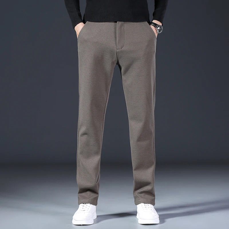 KUBRO Autumn Solid Color Versatile Business Casual Trousers Korean Fashion Mens Clothing Office Slim Small Straight Cargo Pants 240806