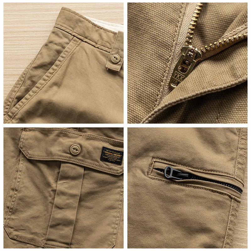 Fashion Cargo Pants Men Clothing Retro Simple Casual Wear Stretched Loose Oversized Tooling Trousers MultiPockets Washed 240806