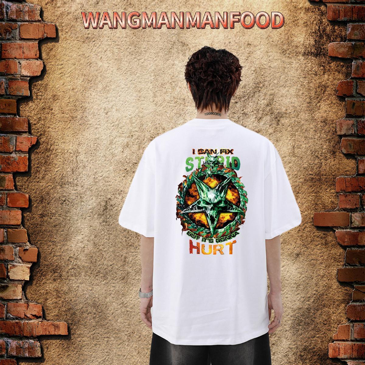 Classic T-Shirts skull Wear 230g Pure Cotton Casual Beach Brand Custom Cartoon Crew Neck Tshirt for Man Woman