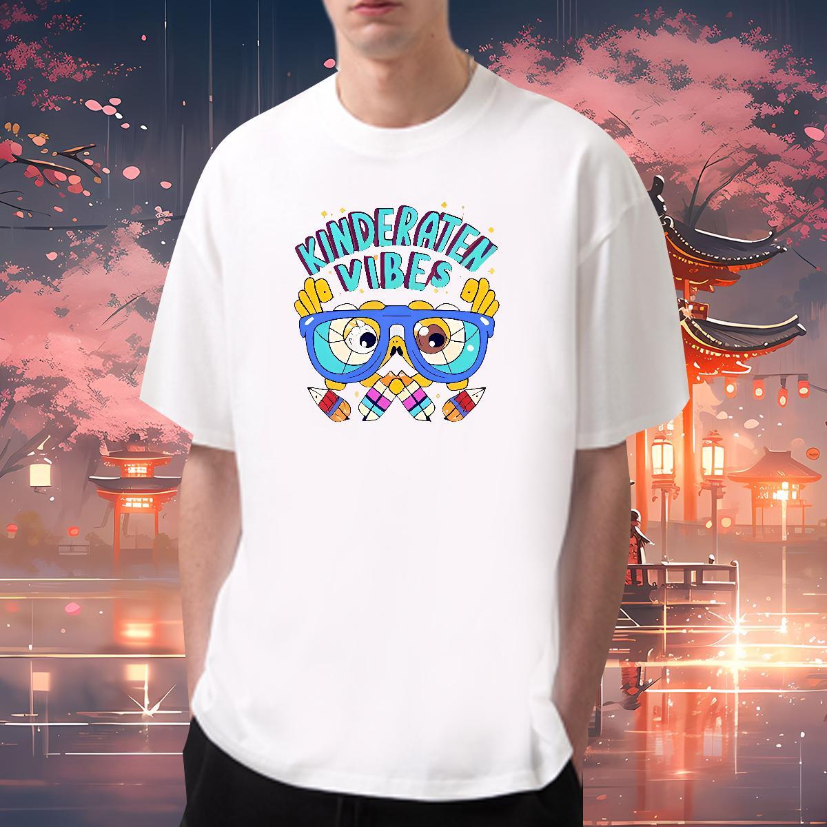 2024 T Shirts Men letter Tee Shirt 230g Cotton Anime Printing Street Wholesale Floral Print Breathable Short Sleeve Mens Tshirts