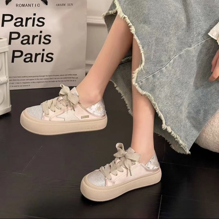 Ladies' Thick soled Star Double Wear Silk Casual Board Shoes