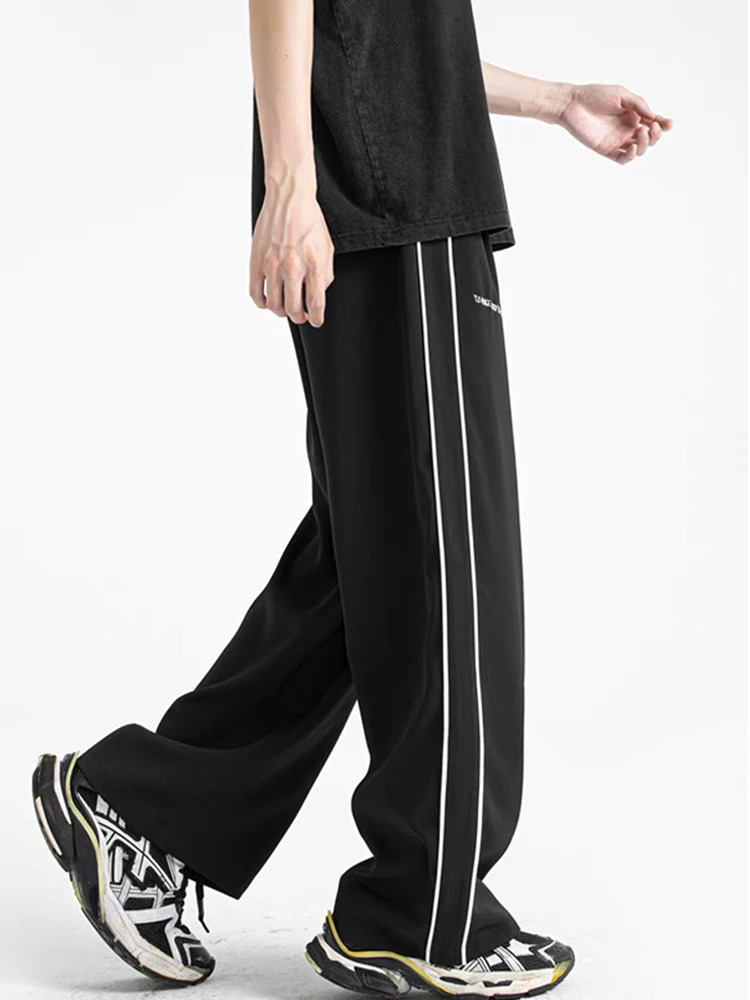 Mens Clothing Summer Striped Sweatpants Track Baggy Wide Y2K Pants Jogging Cargo Pants Trousers Men Techwear Korean Gothic 240807
