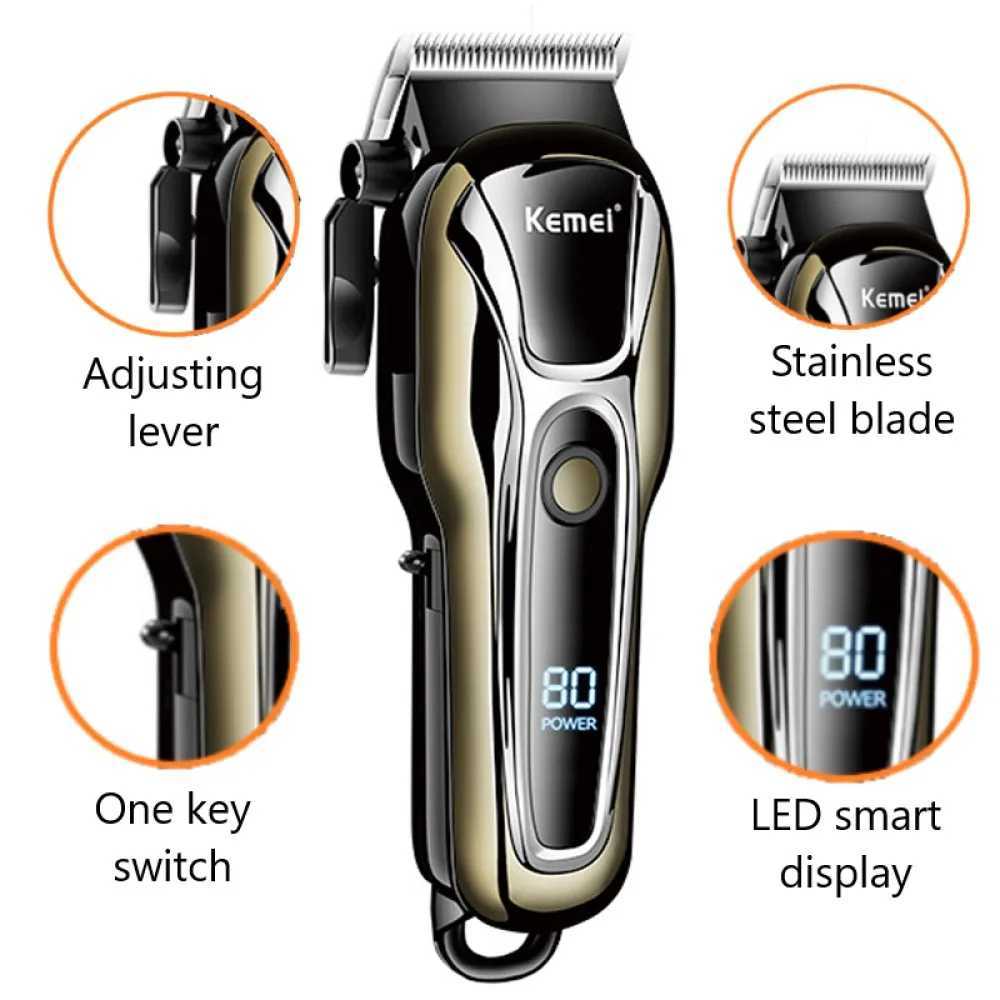 Clipper Electric Hair Trimmer for men Electric shaver professional Mens Hair cutting machine Wireless barber trimmer W241212