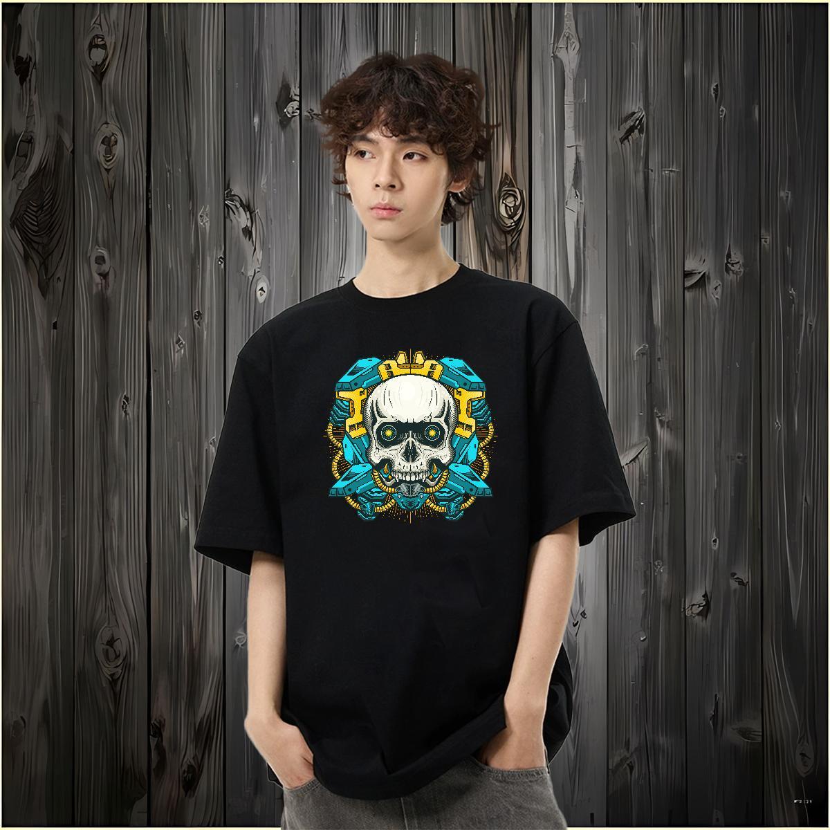 Designer T Shirts Men skull Polos 100% Cotton 230g Summer Casual Cool Design Customized Breathable Tshirt for Man Woman