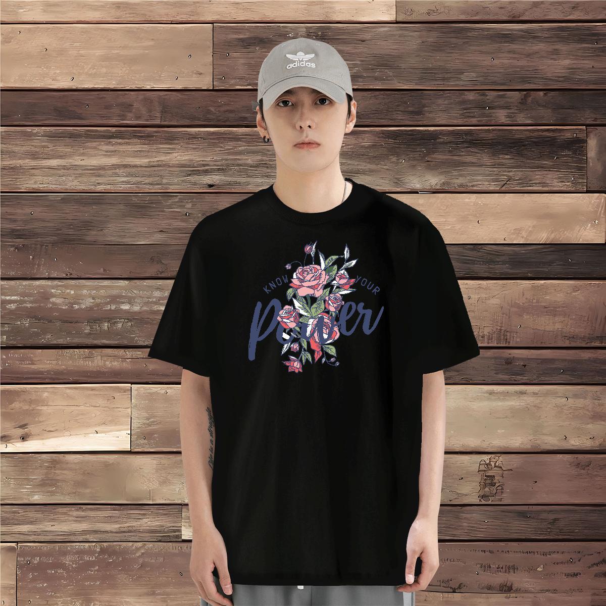 DIY Customized T-Shirts for Men letter Tee Shirt 230g Cotton High Street Hip Hop Unisex Custom Printing Short Sleeve Soft Tshirt for Man Woman