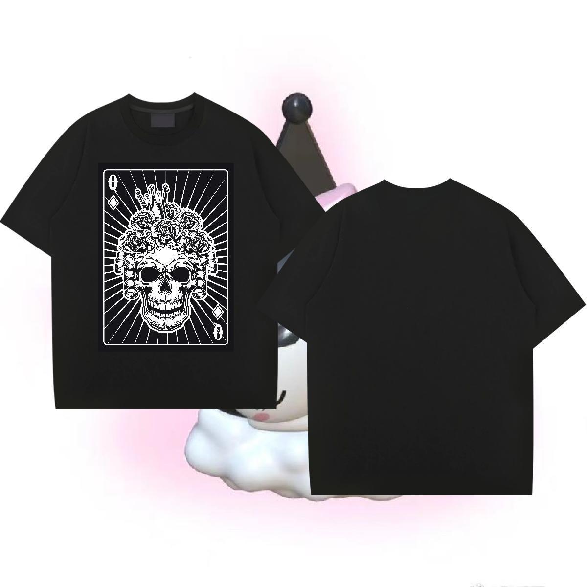 Stylist T Shirt For Man skull Clothings 230g Pure Cotton Hip Hop Designer Oversized 4XL Breathable Soft Men Tees