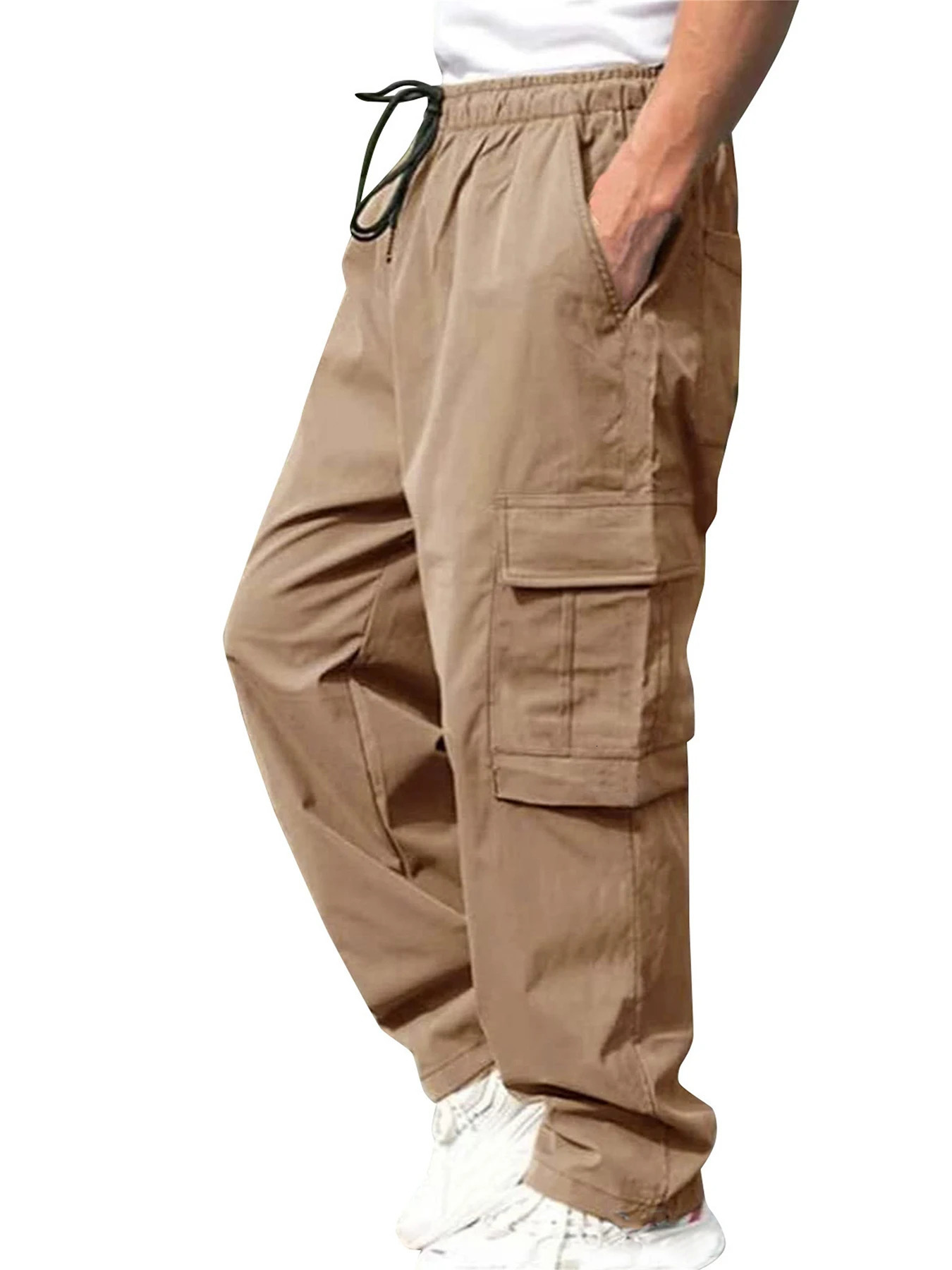 Streetwear Hip Hop Joggers Cargo Pants Men MultiPocket Elastic Waist Harem Trousers Male Harajuku Casual Woman Sweatpants 240806
