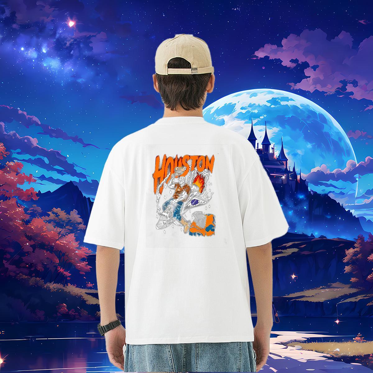 Designer Fashion Men T Shirts fire Tops Shirt 100% Cotton 230g Sport Loose Fit Custom Printing Crew Neck Breathable Mens Tshirts