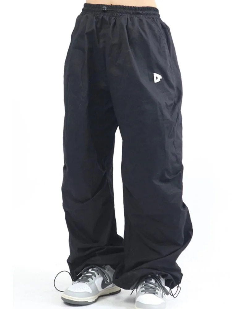 HOUZHOU Oversized Cargo Parachute Pants Women Japanese Style Gorpcore Wide Leg Joggers Hippie Baggy Vintage Sweatpants Trousers 240807