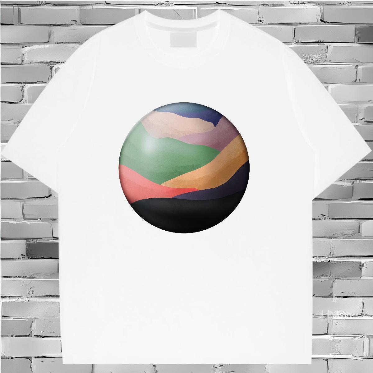 Classic T Shirt For Man sky Clothes 230g 100% Cotton Anime Printing Street Cool Custom Big Size Short Sleeve Soft Men Tees