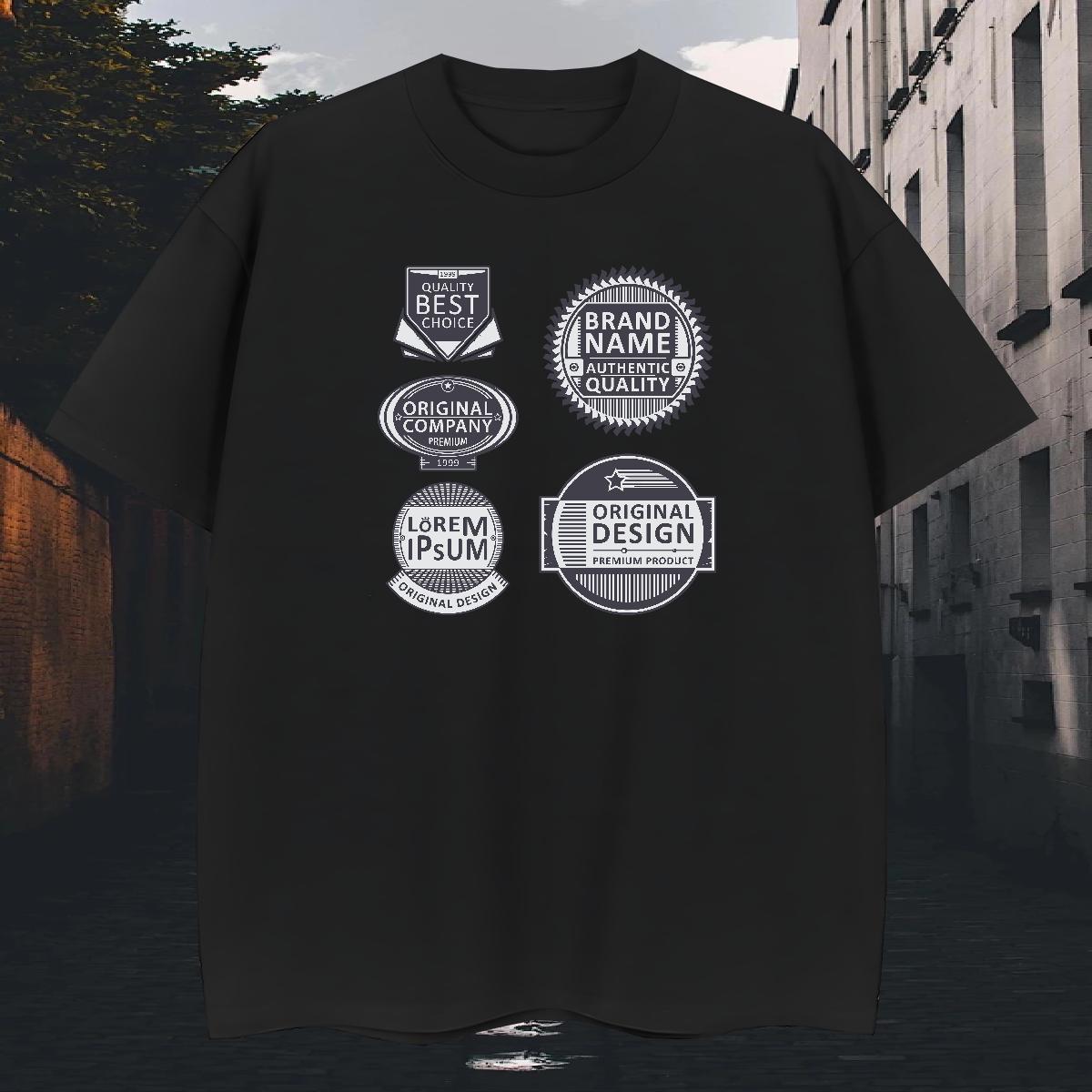 Fashion Casual T Shirts Men letter Tee Shirt 230g Pure Cotton Street Wear Loose Cartoon Printing L-4XL Breathable Crew Neck Couples T Shirts