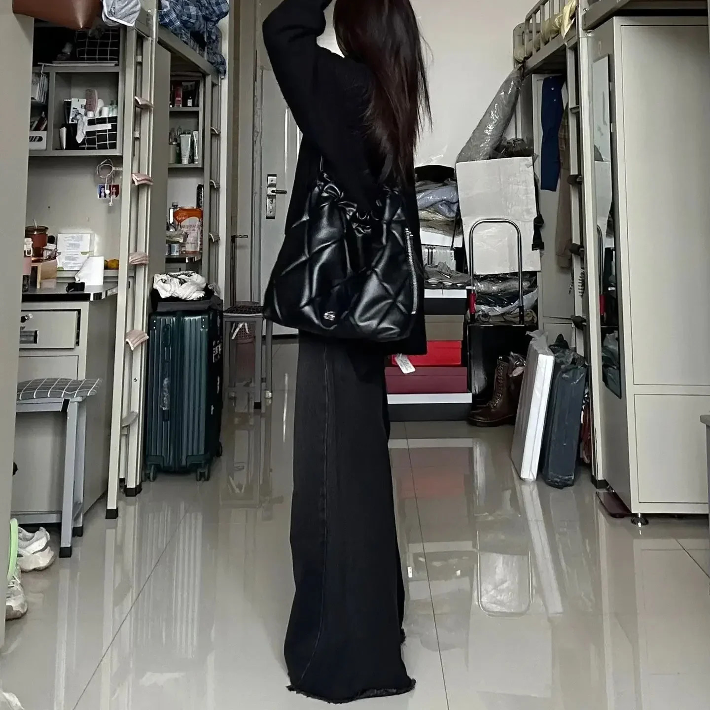 Maxi Long Black Jeans with Flare Pant Women Slight Bootcut Bell Bottom Denim Pants y2k high waist fashion plus size clothes 240807
