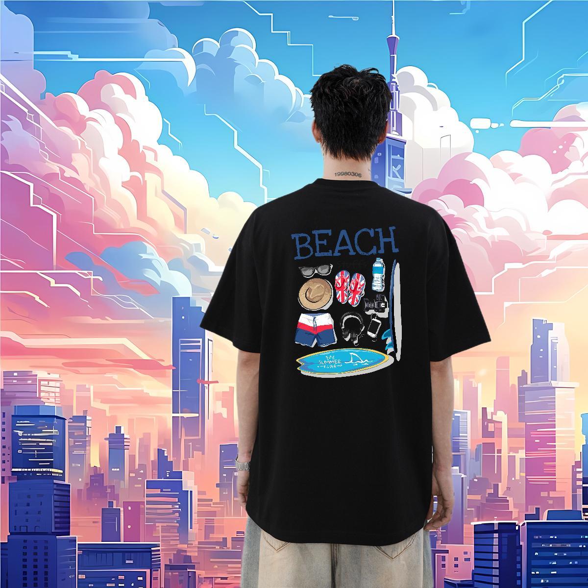 Stylist Man T Shirts letter Tops 230g Cotton High Street Hip Hop Brand DIY Printed Breathable Short Sleeve Couples T Shirts