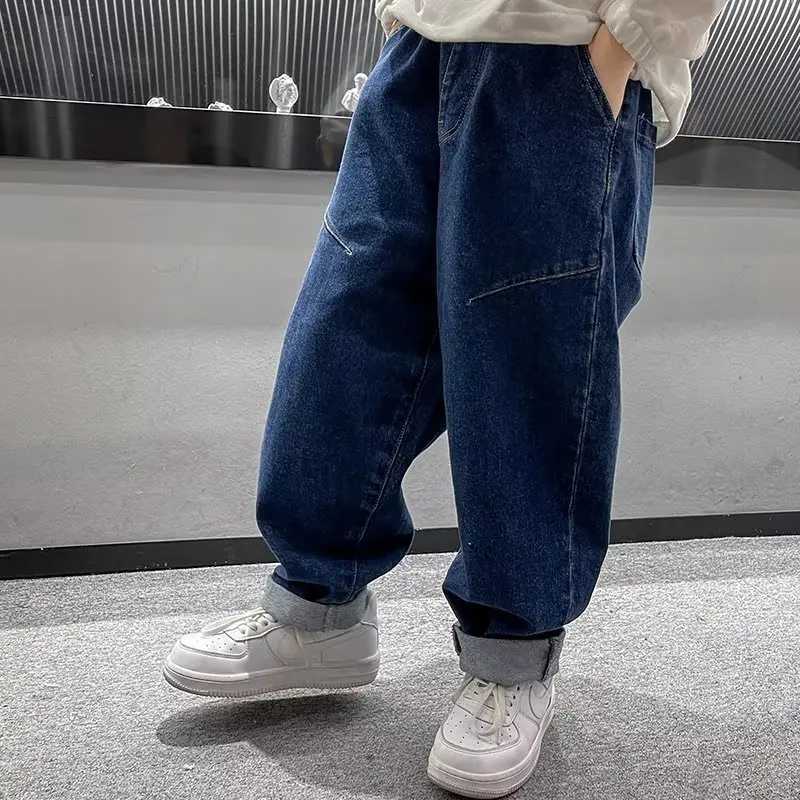 Jeans Boys Jeans Spring And Autumn Loose Childrens Pants Casual Straight Tube Middle Big Boy Dad Pants Boys Pants