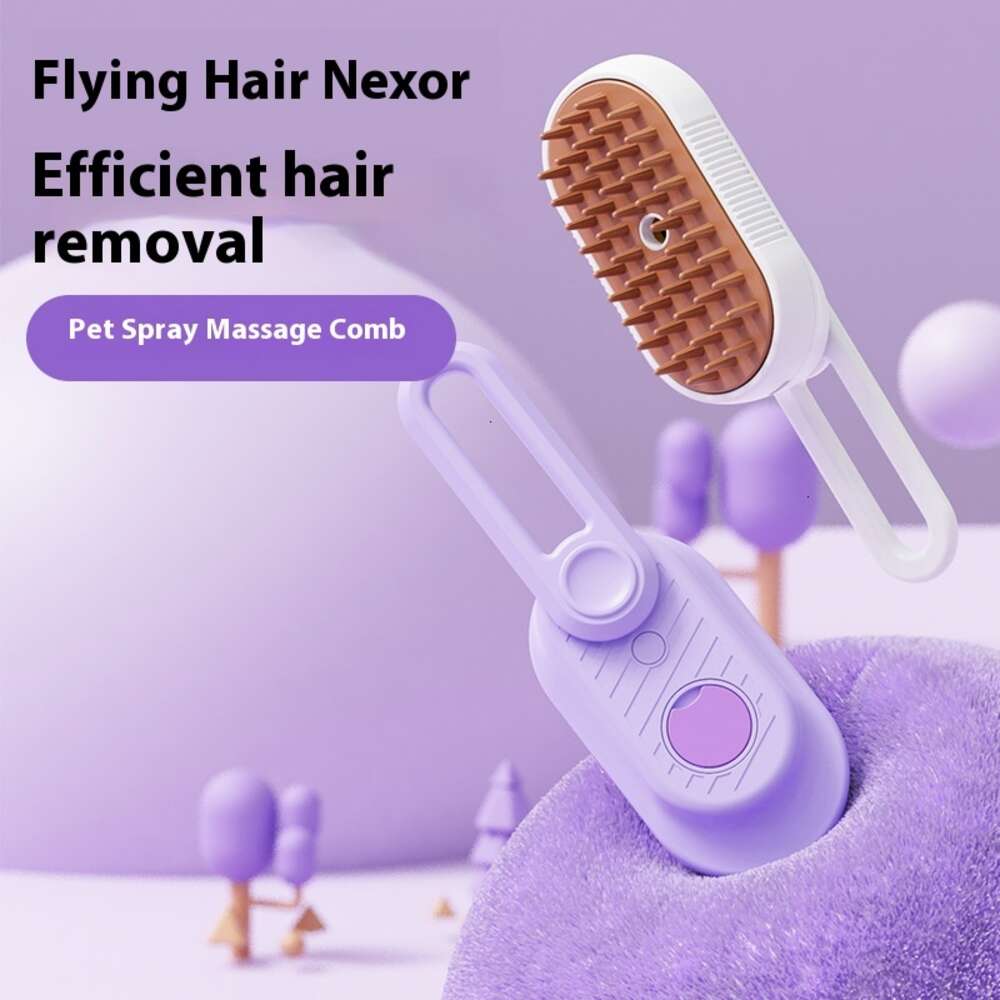 New pet one button steam spray can rotate to remove ating hair, cat brush massage dog hair removal products