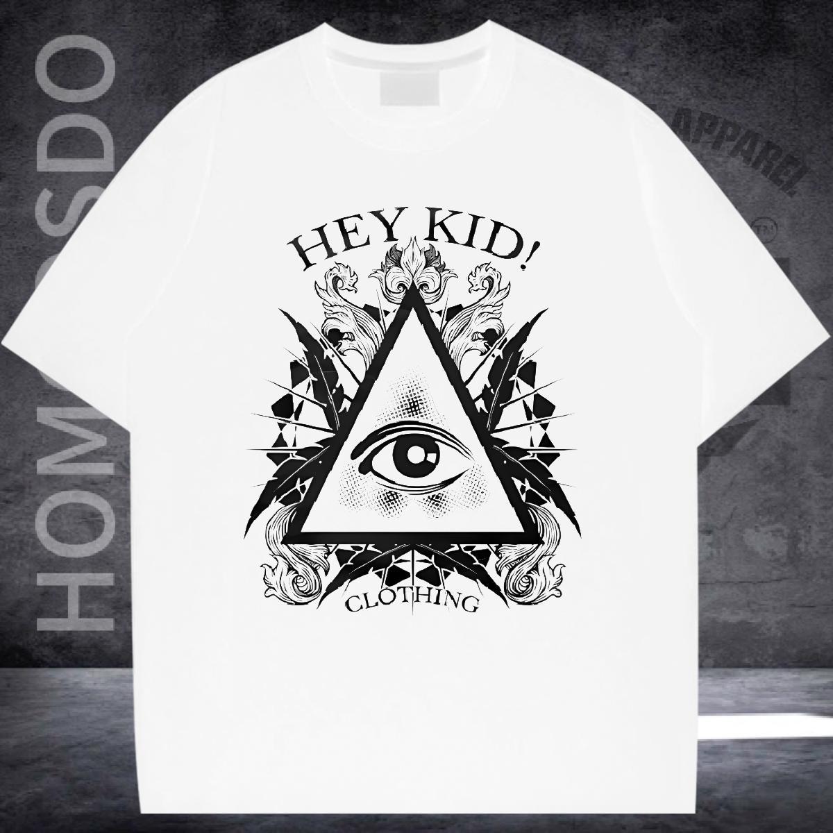 Classic Mens T Shirts eye of the devil Tshirts 100% Cotton 230g Beach Cool Design DIY Breathable Crew Neck Men Tops Tees