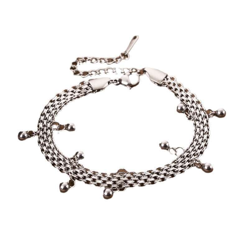 Stacked Sand Bead Zhou Family Same Style Gold Plated Titanium Steel Bracelet, Women's Non Fading Hand Jewelry