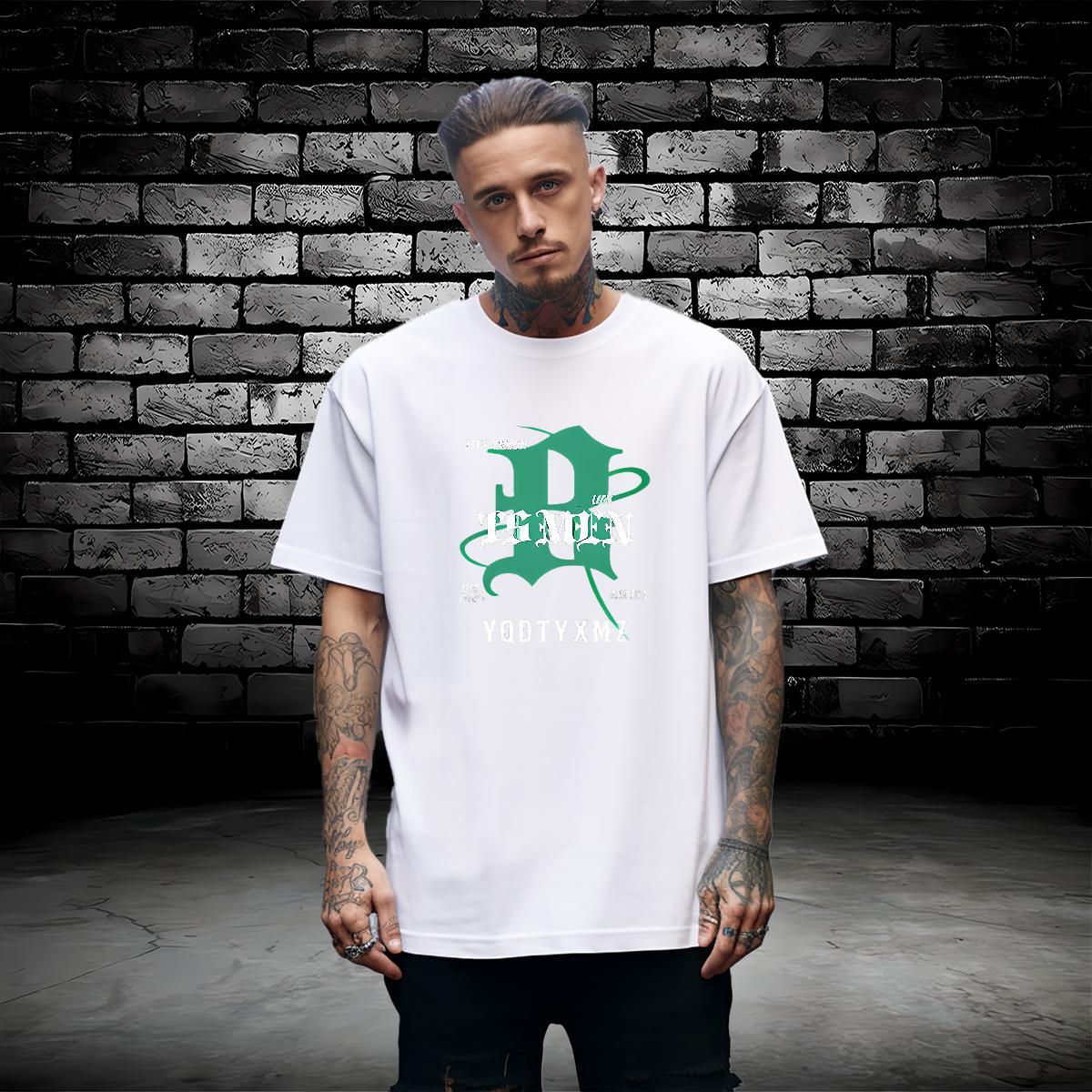 2024 Summer T shirt letter Tees 100% Cotton 230g Street Casual Wholesale Graphic Round Neck Short Sleeve Mens Tshirts