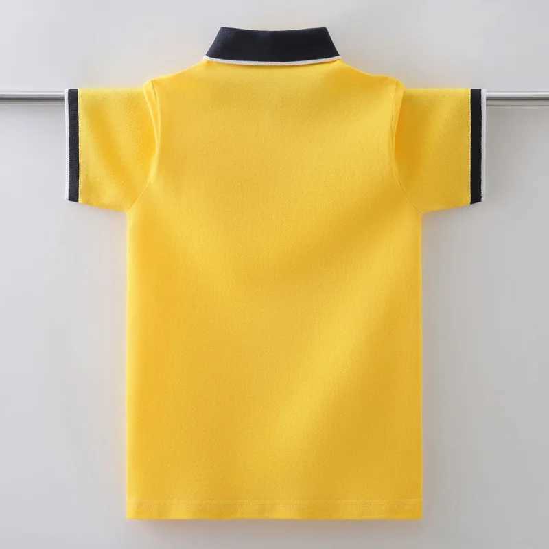 Summer childrens polo shirt made of cotton fashionable for teenagers and children short sleeved top for children aged 5-14 W241223
