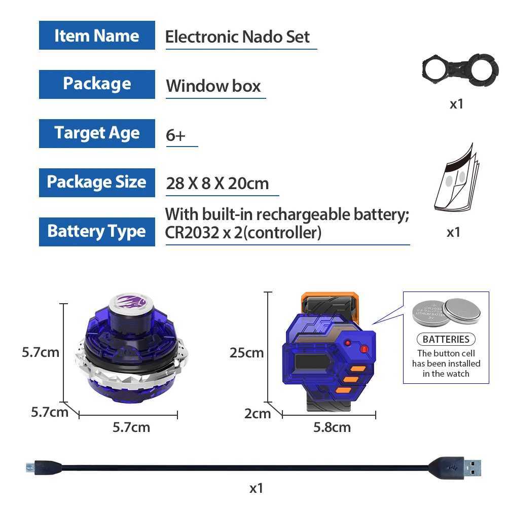 Infinity Nado 3 Electronic Thunder Stallion Skyshatter Fiend Controller Gyro Auto-Spin Spinning Top Kids Anime Toy Y240803
