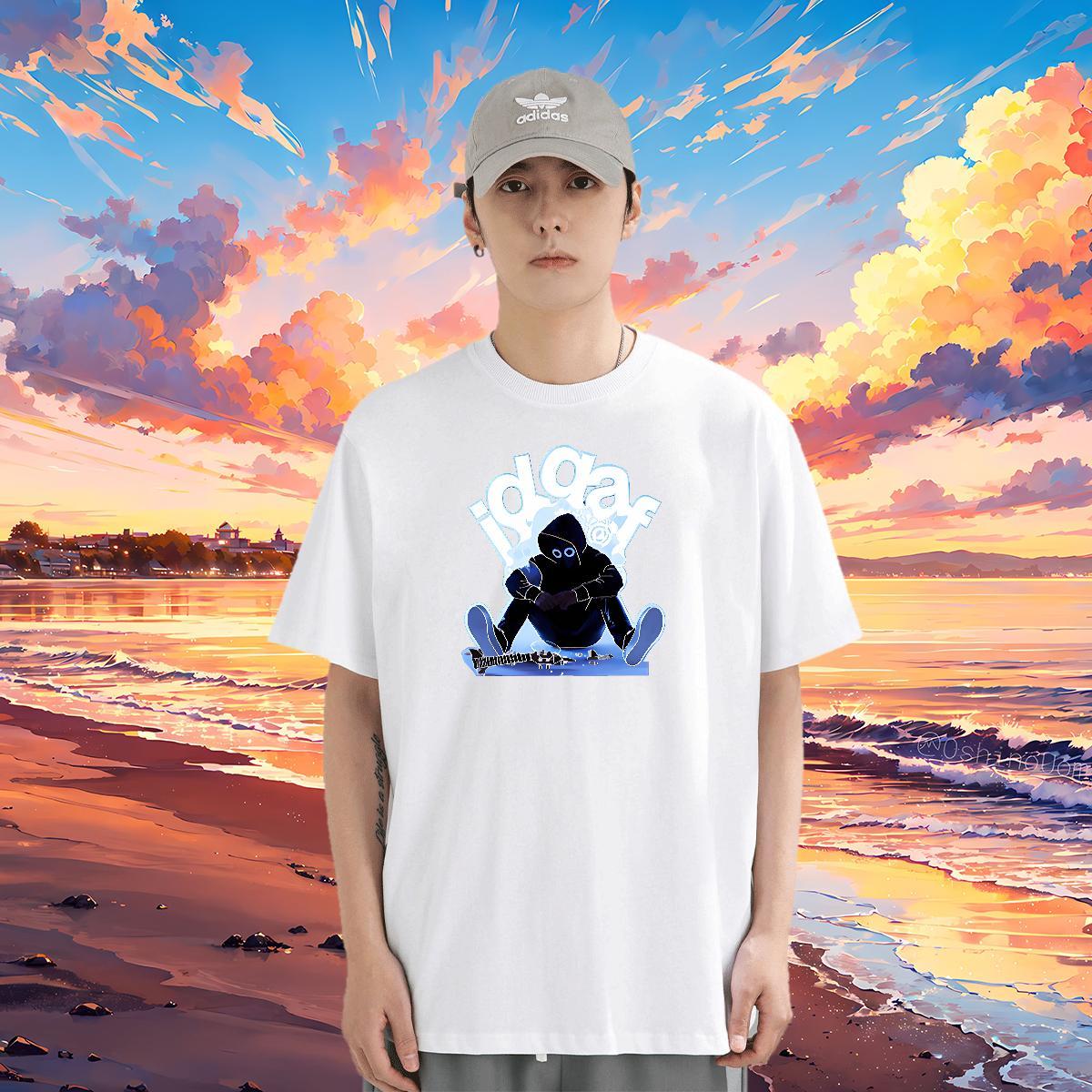 DIY Customized T shirt skull Tshirts 230g Cotton Daily Outfit Loose Fit DIY Printed Pure Cotton Mens Tshirts