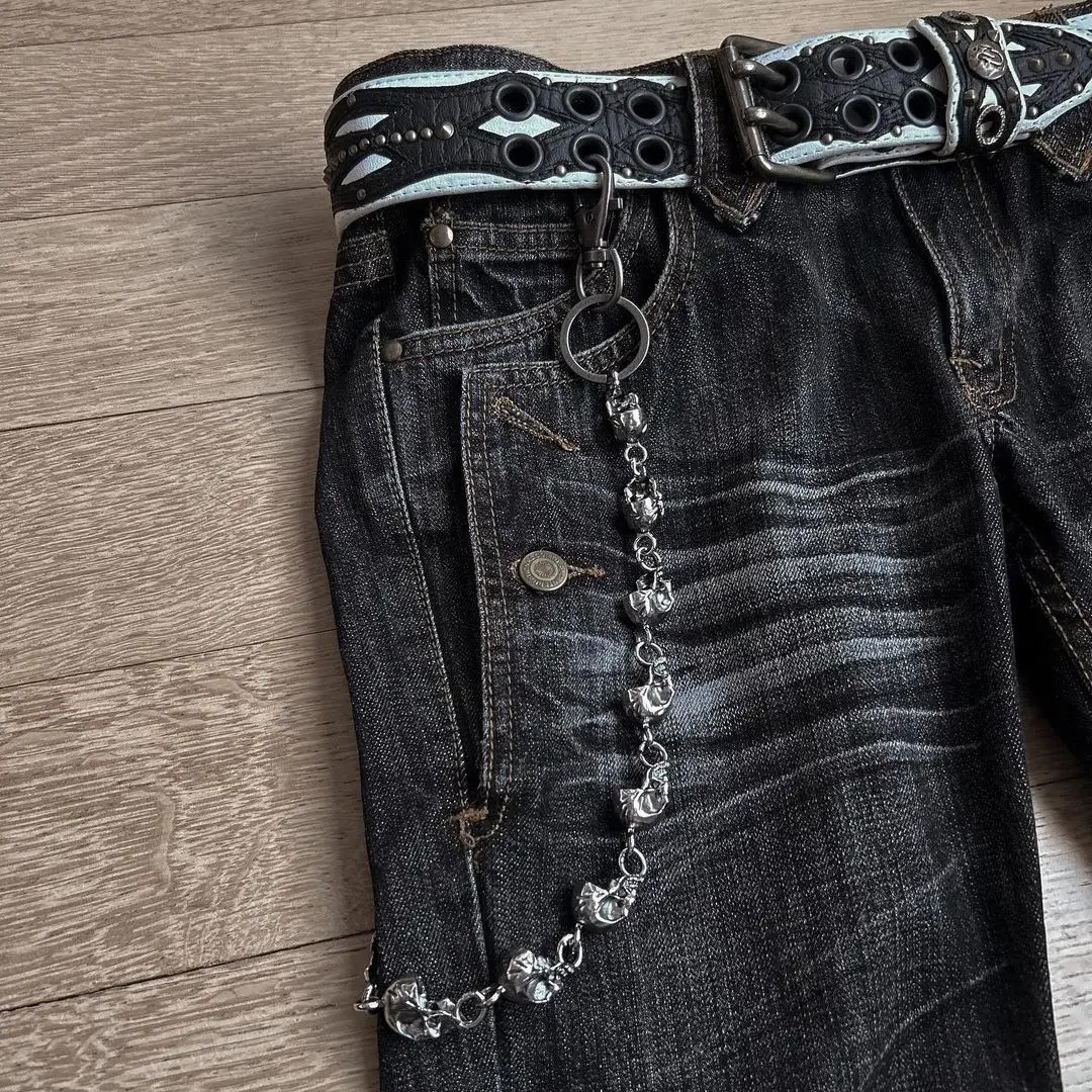 Harajuku Old Slim Black Jeans Summer Street Hip Hop Punk Mens and Womens Casual Y2K Micro Flash Tear 240816