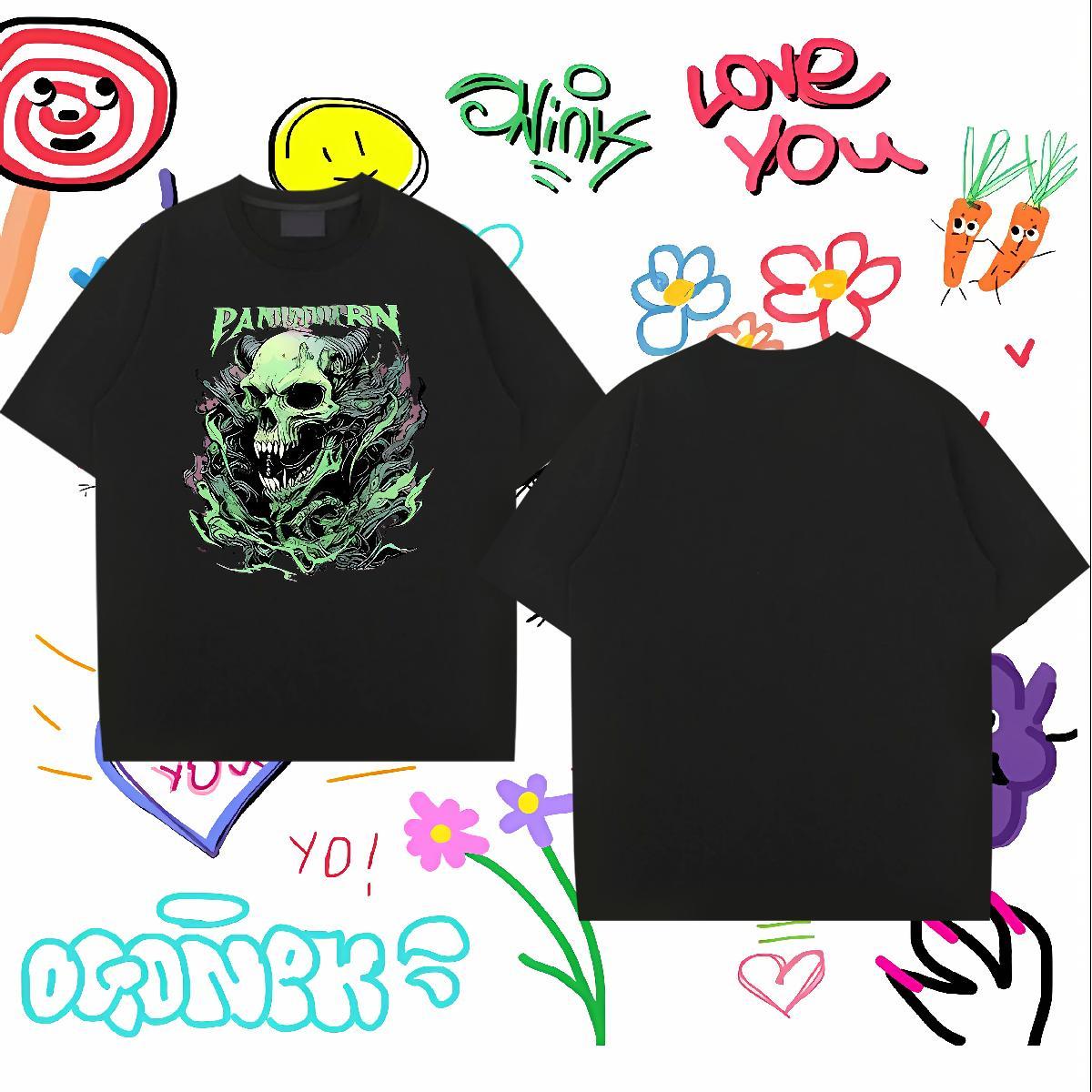 Designer Fashion Mens T Shirts skull Tees 100% Cotton 230g Daily Outfit Brand Custom Print Oversized Short Sleeve Soft Mens Tshirts