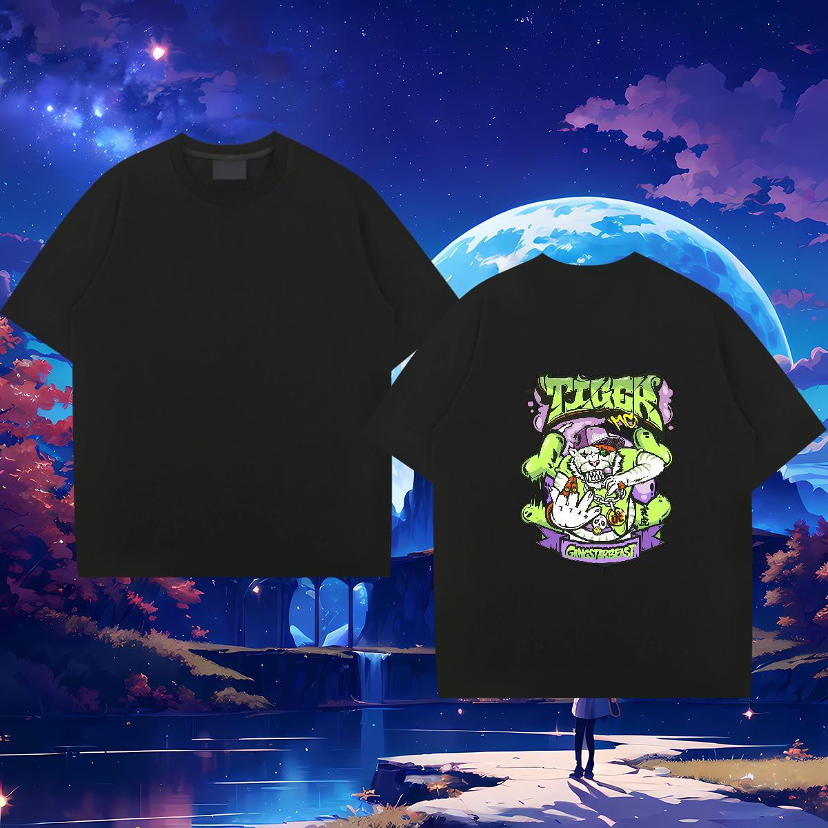 Designer T-Shirts for Men skull Clothings 230g Cotton Sport Brand Anime Print Breathable Short Sleeve Men Clothes T-Shirt