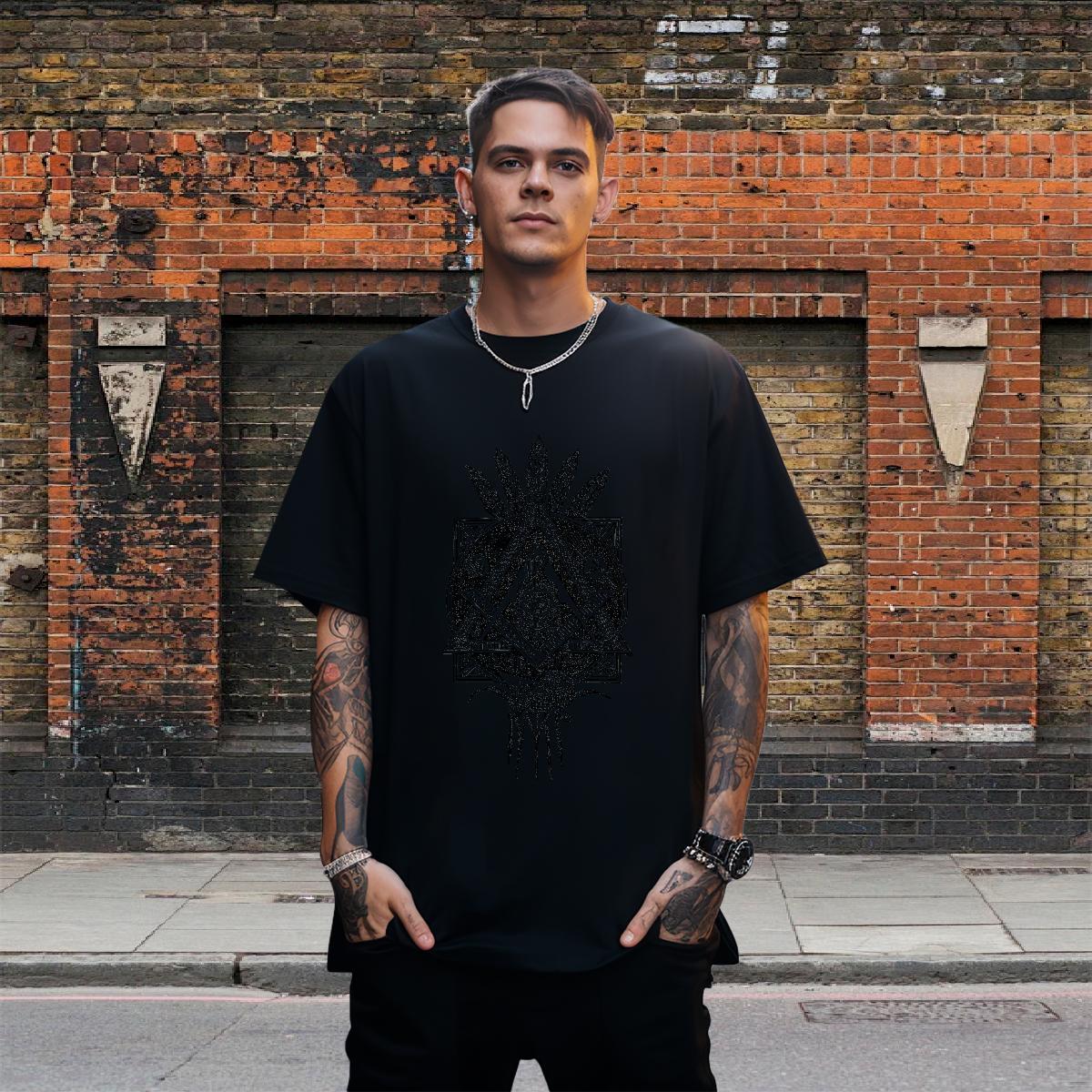 DIY T-Shirts for Men eye of the devil Clothes 230g Pure Cotton Spring Summer Cool Design Plus Size Custom O-Neck Short Sleeve Men Tshirts