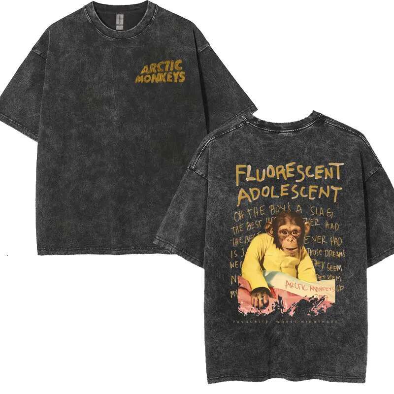 Monkeys Arctic Band Rock Tour T-Shirt Be Yours 505 -Do I Wanna Know? - Album T Shirt Men Fashion Vintage Washed Tees ees