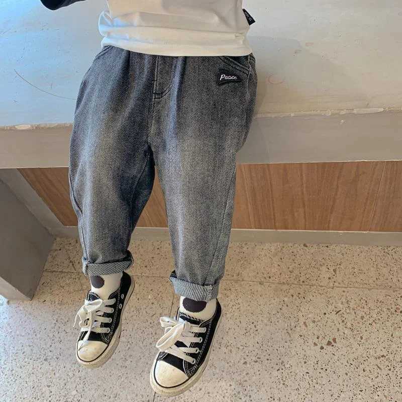 Jeans Boys Jean Pants Long Trousers Cotton 2024 Graceful Spring Autumn Babys Kids Pants Teenagers Outwear Childrens Clothing
