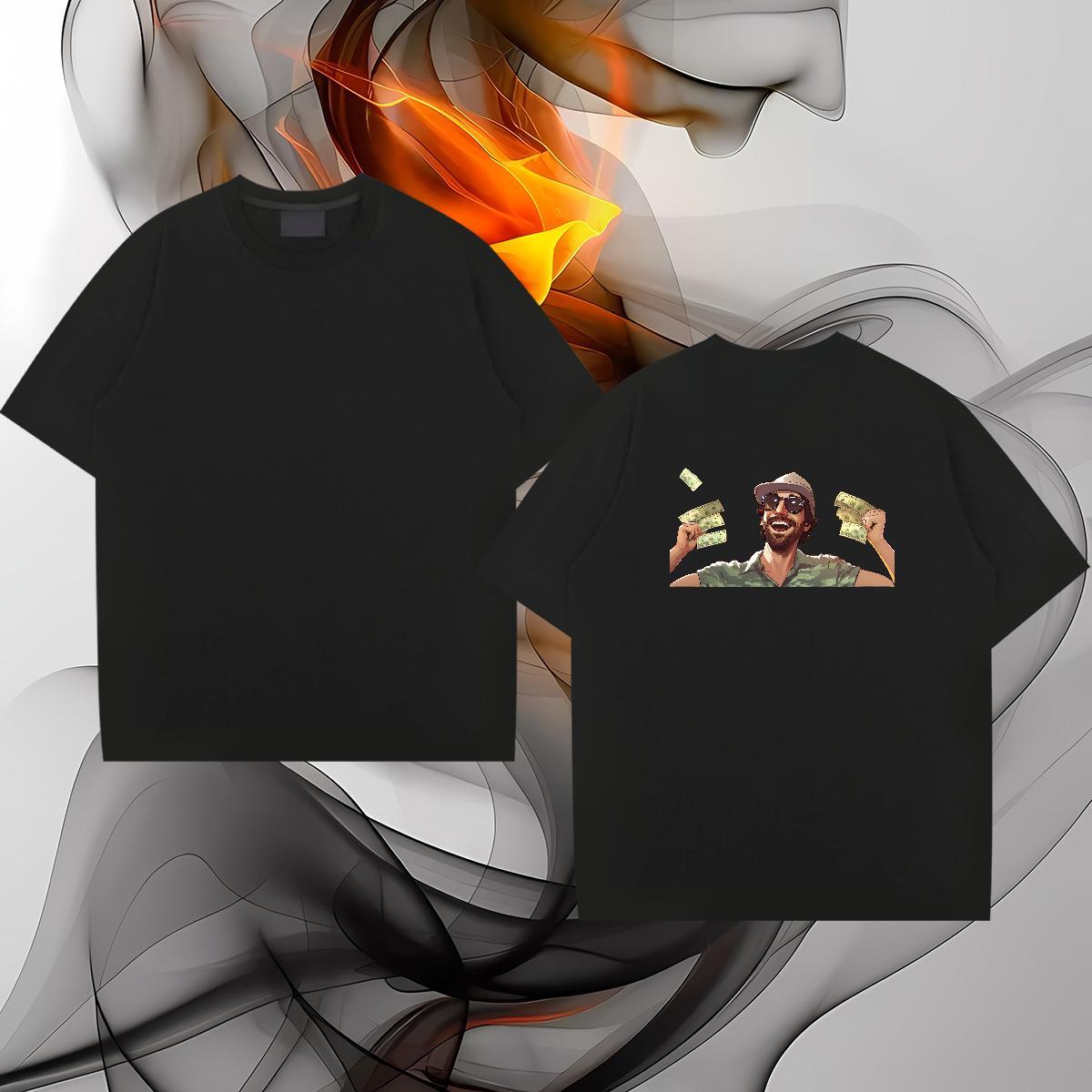 Fashion Design Mens T Shirts money Clothings 230g Pure Cotton Outdoor Loose Fit Customized Print Crew Neck Men Tshirts