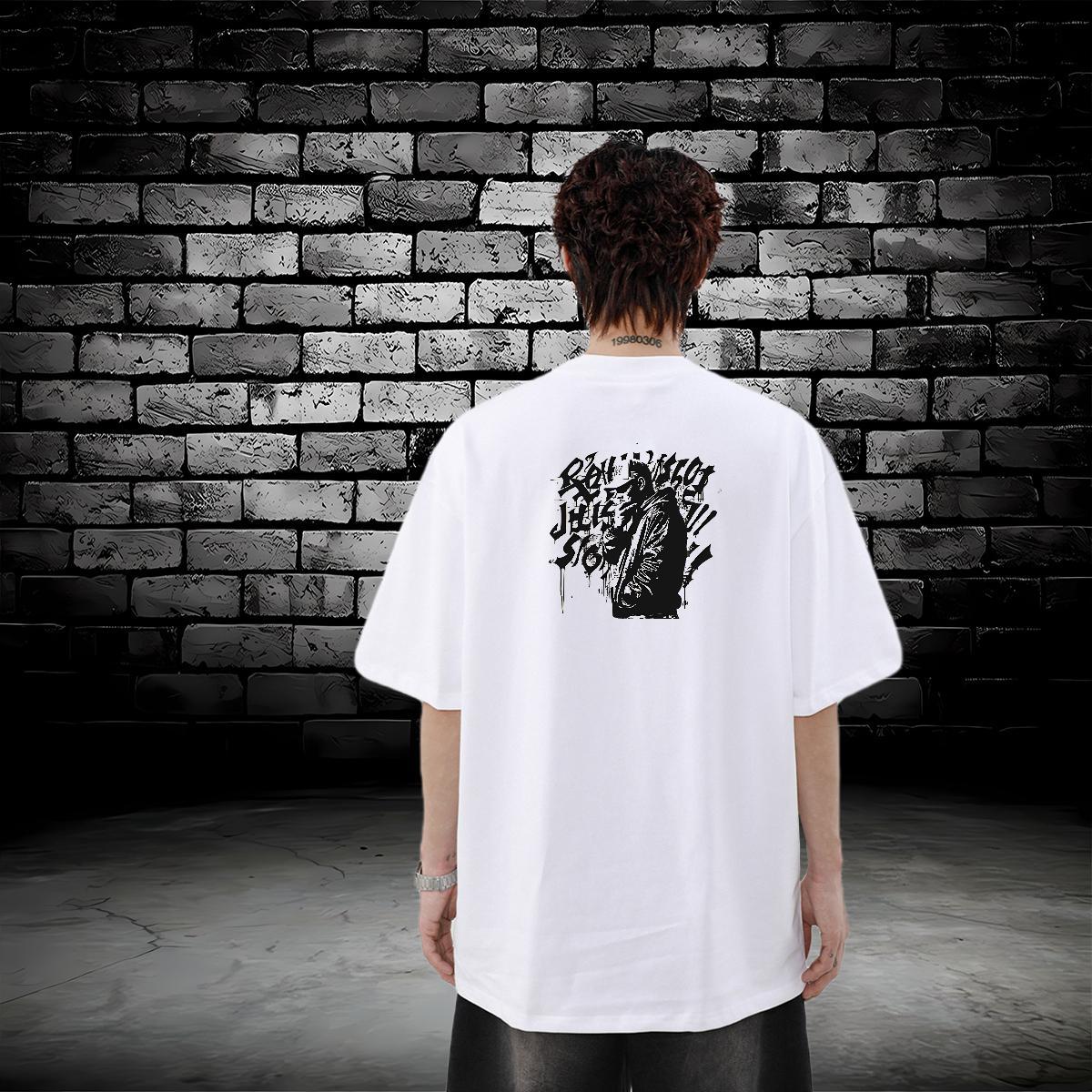Customized Mens T Shirts character Clothings 230g Pure Cotton Casual Daily Wear Loose Fit DIY Printed O-Neck Short Sleeve Mens Tshirts