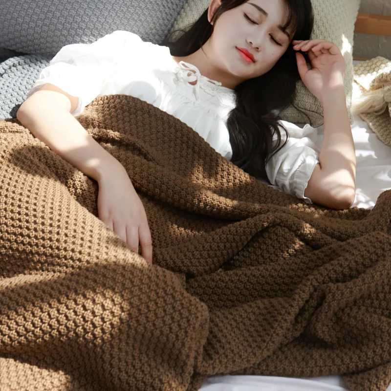 2025 new HOLAROOM Thread with Tassel Solid Beige Grey Coffee Throw Blanket for Bedroom Sofa Home Textile Fashion Knitted BlanketM240807
