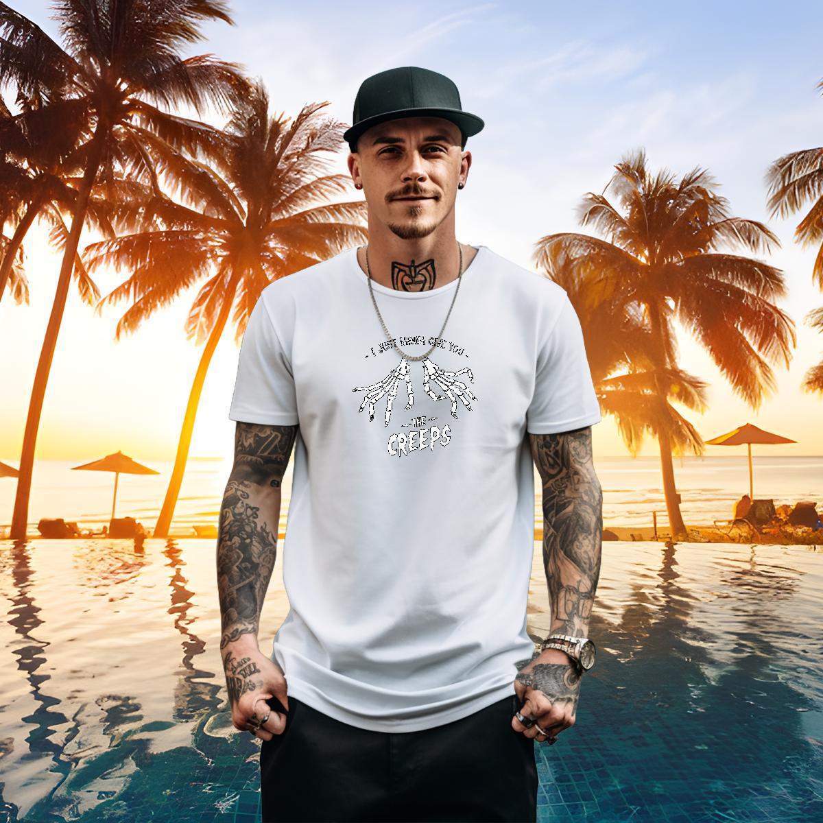 Wholesale T Shirts Men skull Tshirts 100% Cotton 230g Hip Hop Street Loose Fit Asian Size Pure Cotton Men Clothes T-Shirt