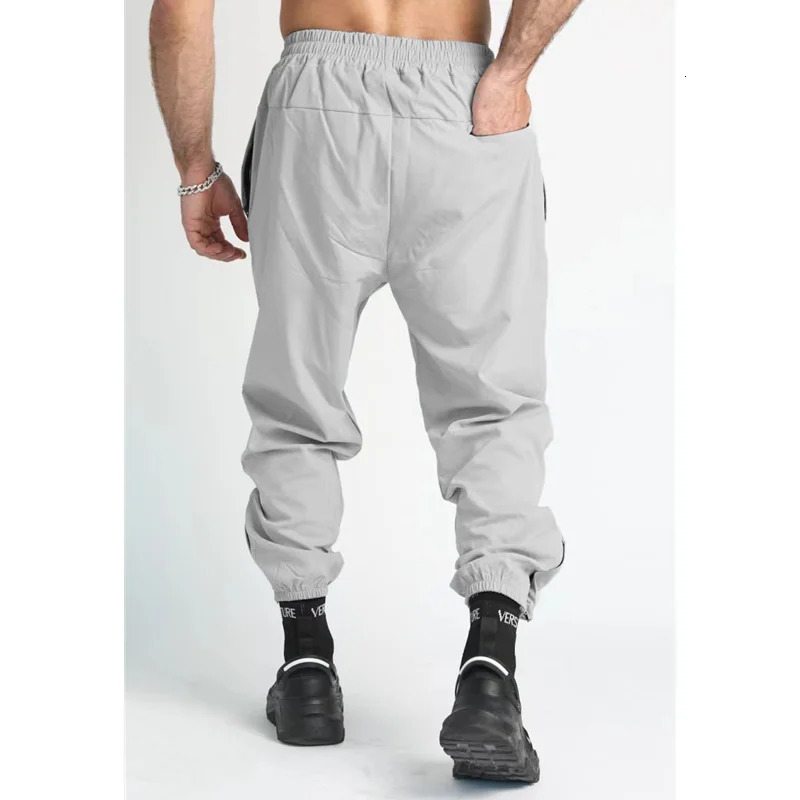 Autumn leisure pants men jogging sweatpants running sports mens gym fitness training thin quick dry bottoms 240806