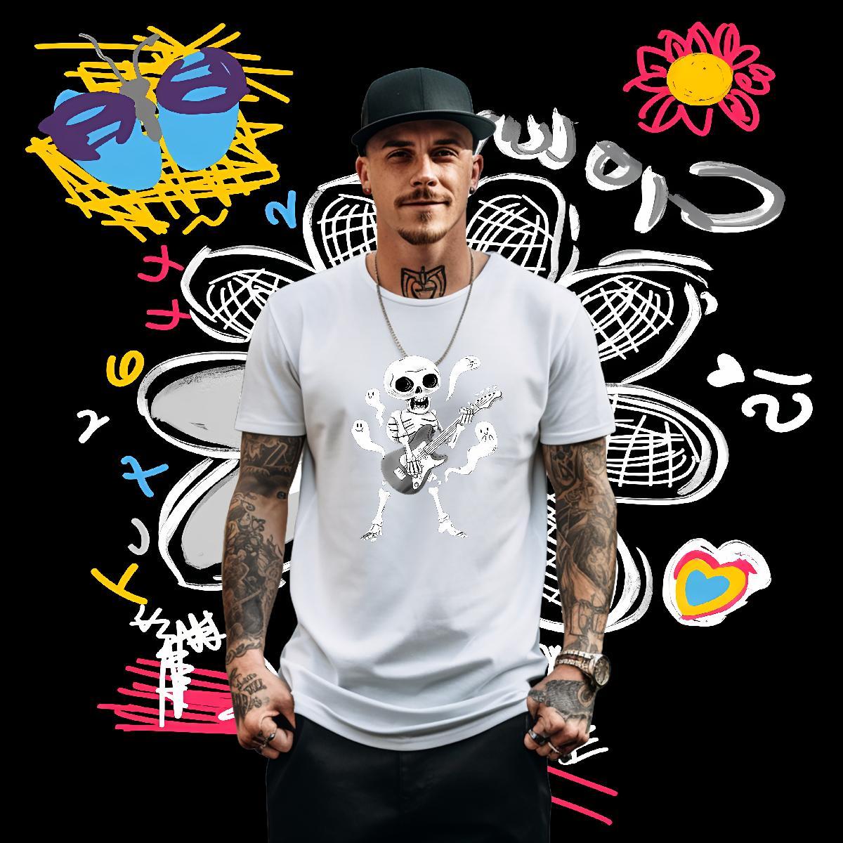 Designer Fashion T-Shirts for Men skull Clothings 230g Pure Cotton Casual Daily Wear Cool Design Customized Print Breathable Short Sleeve Men Clothes 