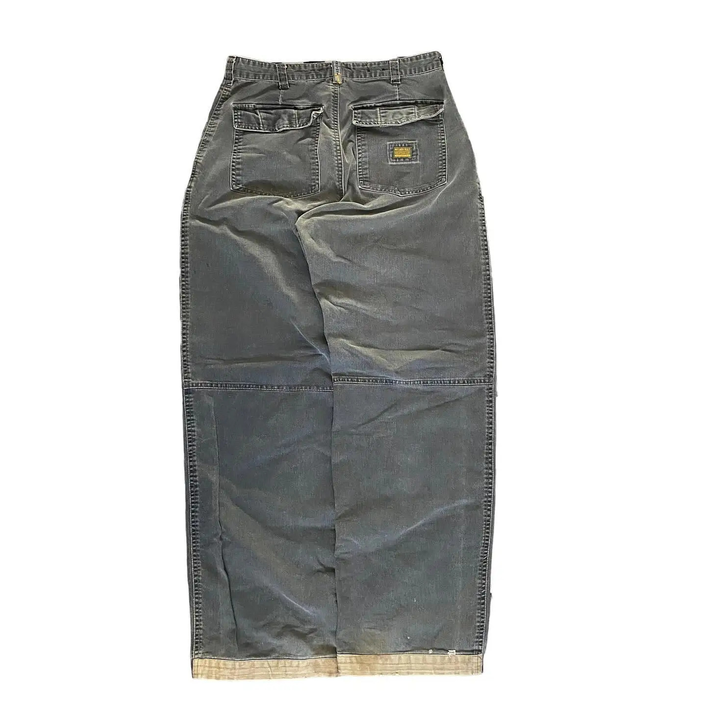 Stitching Pocket Jeans Ladies Y2K High Street Retro Loose Fashion Wide-leg Pants High Waist Casual Denim Pants Trousers 240807