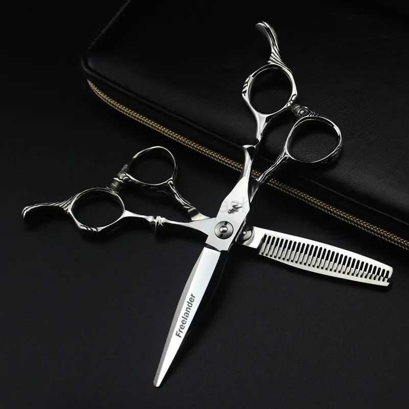 Freelander Barber Hair Scissors 6 inch Professional Hairdressing Scissors With Japan Sink Screw Hair Cutting Thinning ScissorsXJ240807