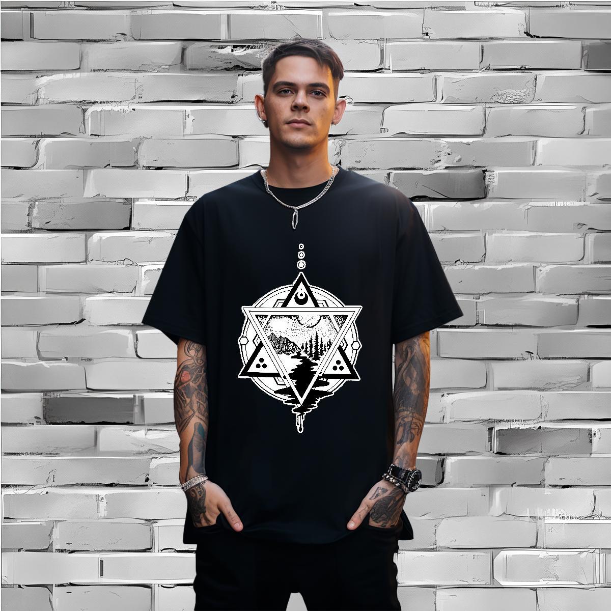 Fashion Casual T Shirts Men eye of the devil Tees Shirts 100% Cotton 230g Hip Hop Street TOP Quality Graphic O Neck Short Sleeves Men Tees