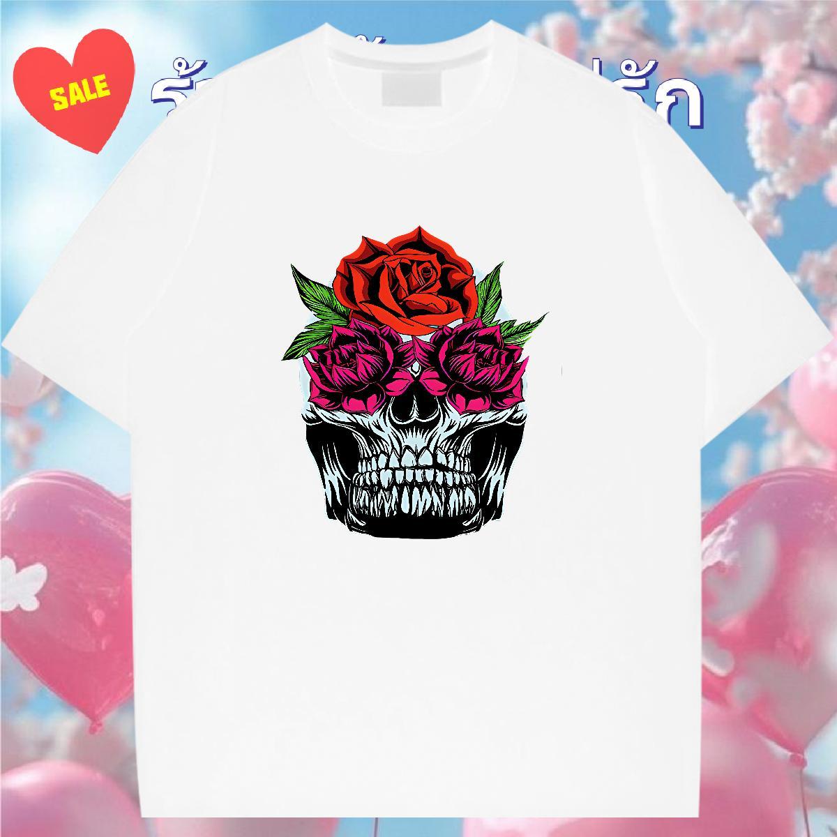 2024 Summer T-Shirts for Men flower Clothings 230g 100% Cotton Sport Popular Anime Print Breathable Tshirts