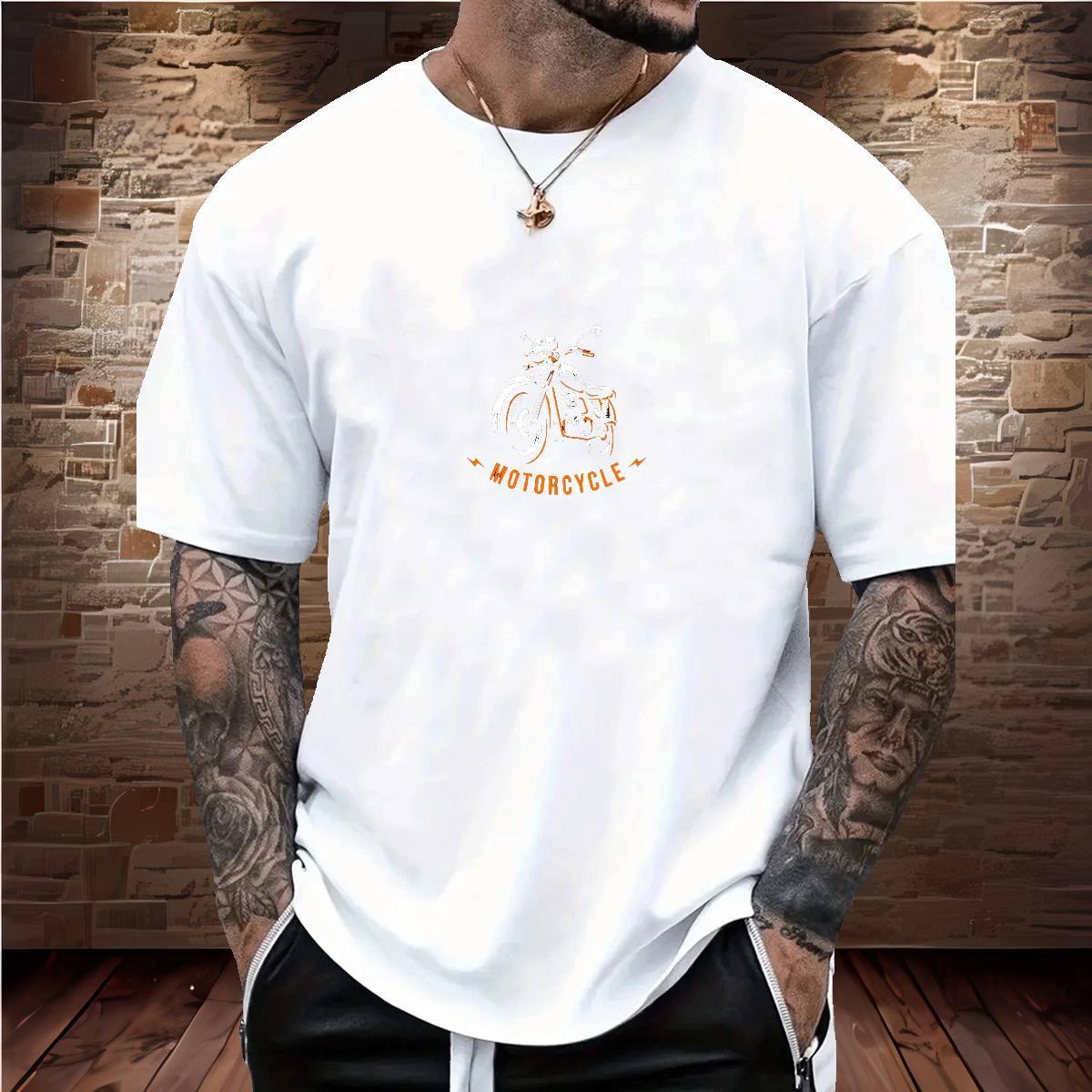Factory Direct T Shirt For Man Motorcycle Tee Shirt 230g Pure Cotton Spring Summer Cool Design Black White O-Neck Short Sleeve Mens Tshirts