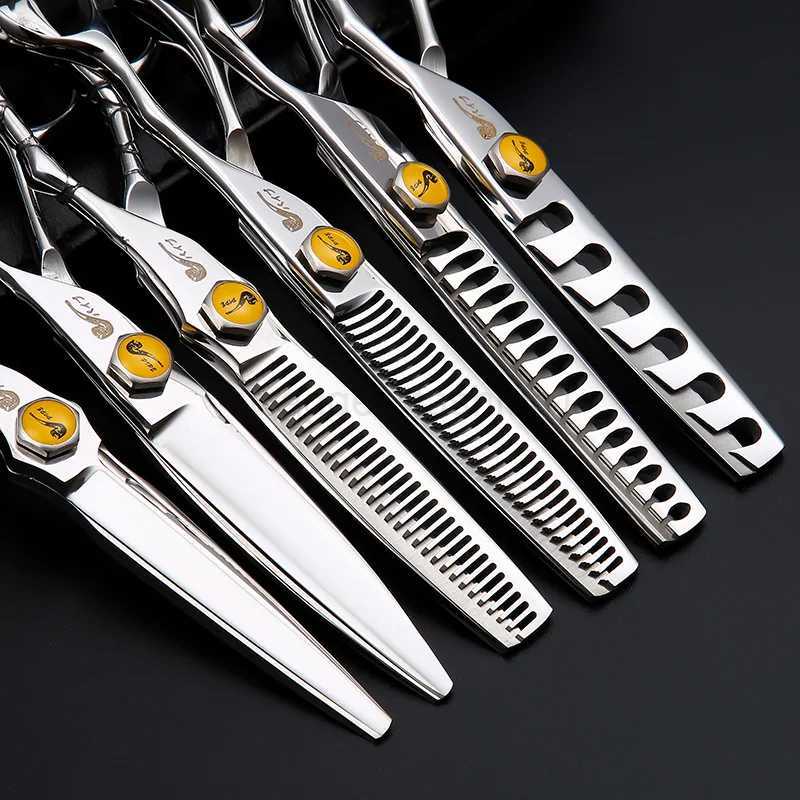 6 Professional Hair Scissors Japan Hairdressing Scissors Barber Tool Flat Cut Teeth Thinning Scissors Hair Salon ShearsXJ240807